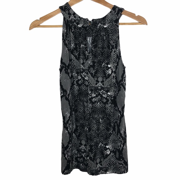 Kenneth Cole Womens Black & Tan Snake Skin Print Halter Top Blouse Size Small - Picture 2 of 9